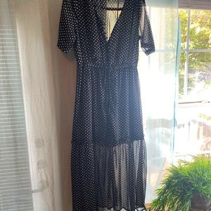 Vintage style polka dot midi dress